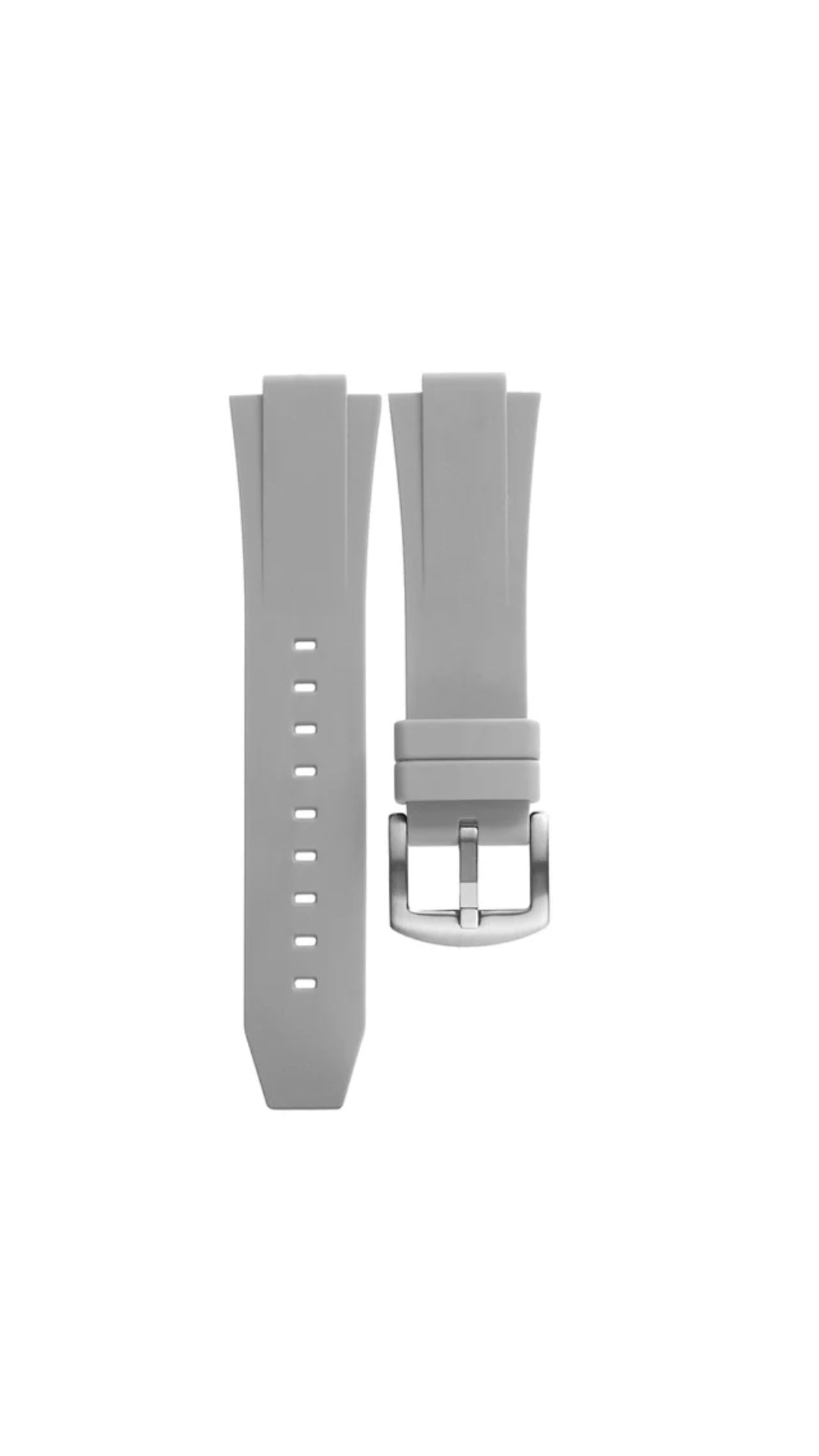 Silicone Strap - White Grey Silver