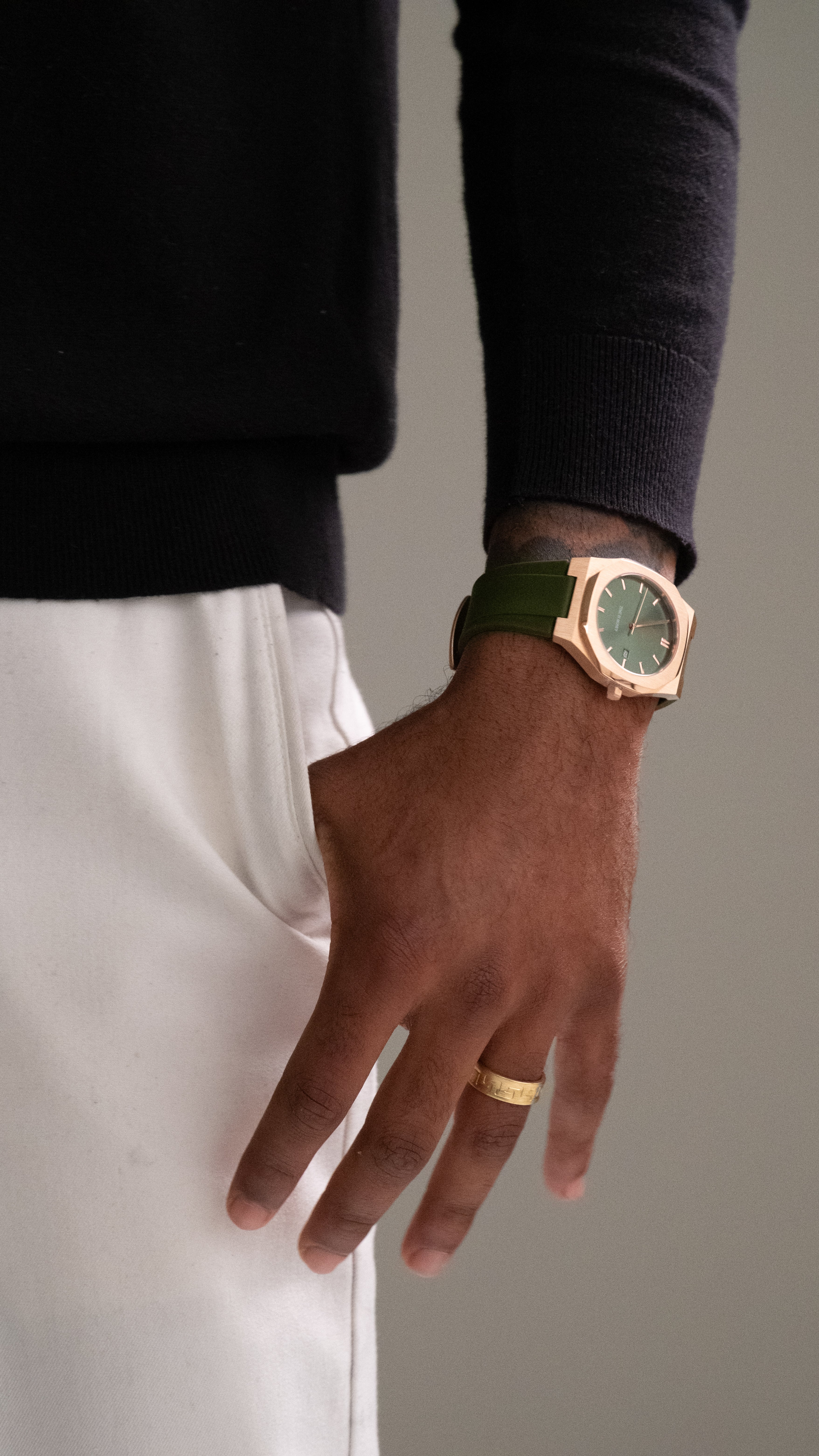 Silicone Strap - Green Rose