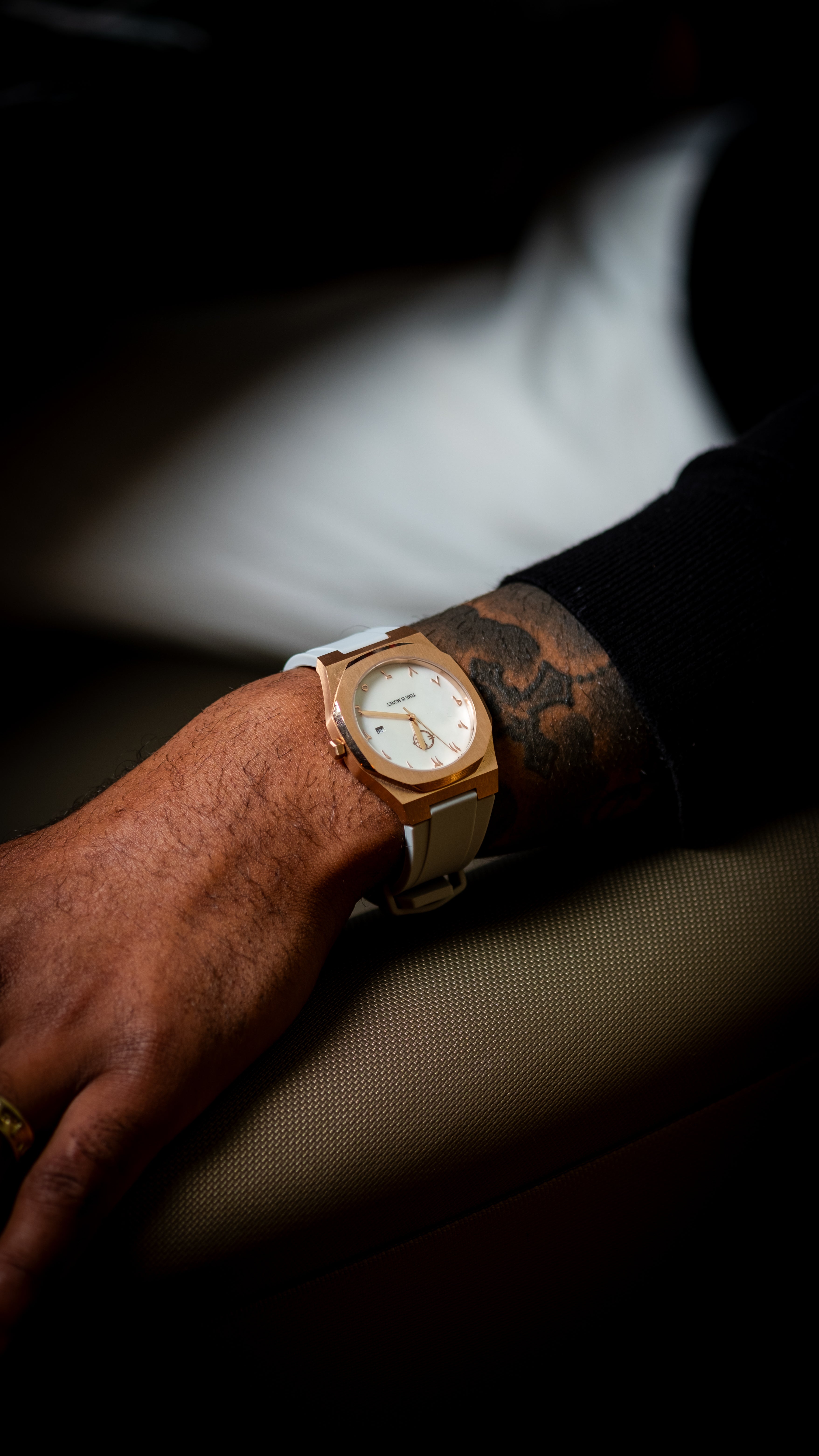 Silicone Strap - White Grey Rose