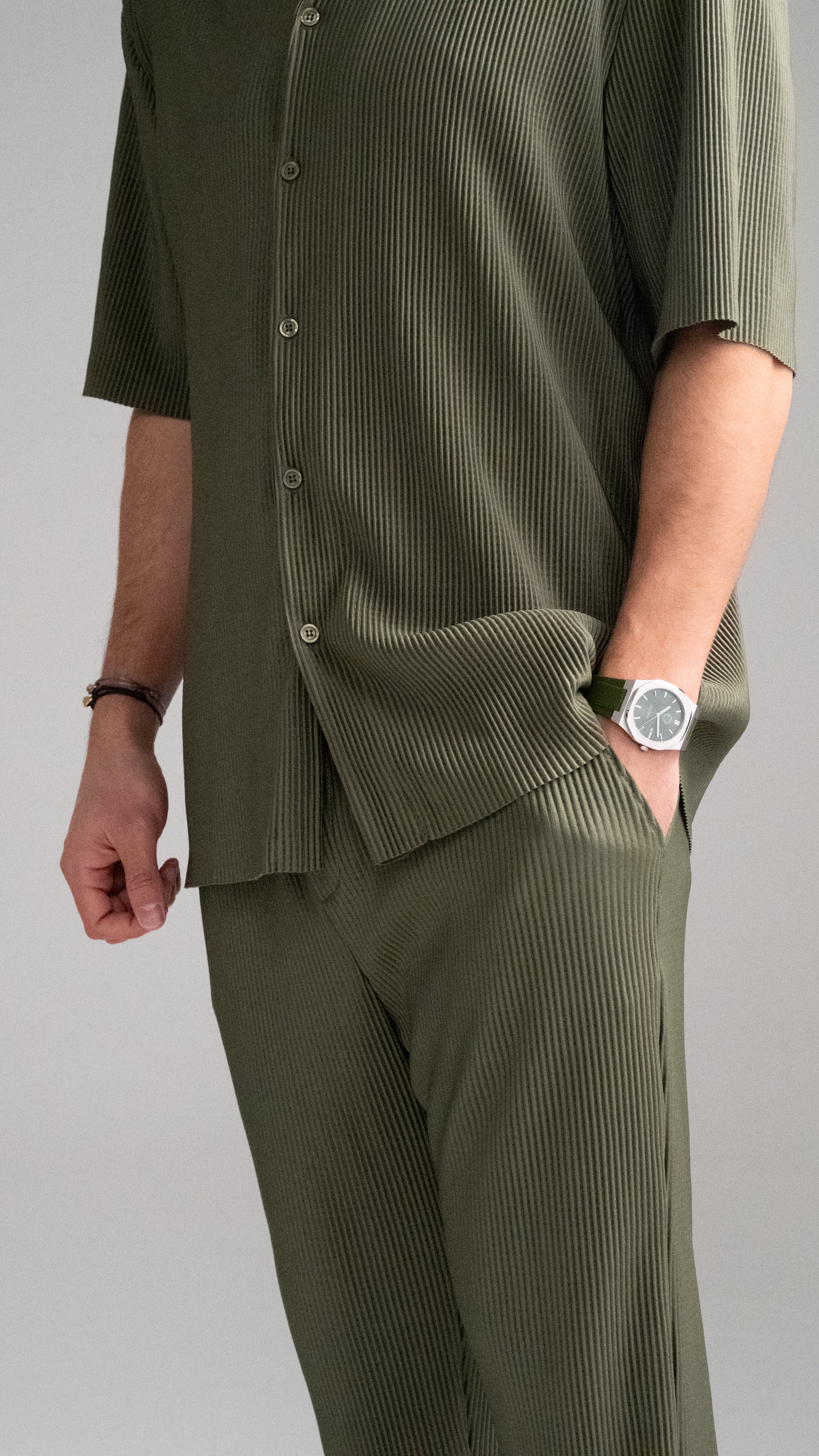 Silicone Strap - Green Silver
